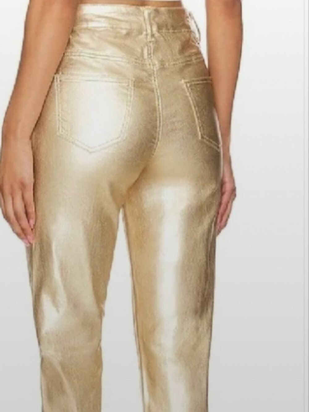 Superdown Gold Ankle Cropped Jeans - Picture 2 of 6